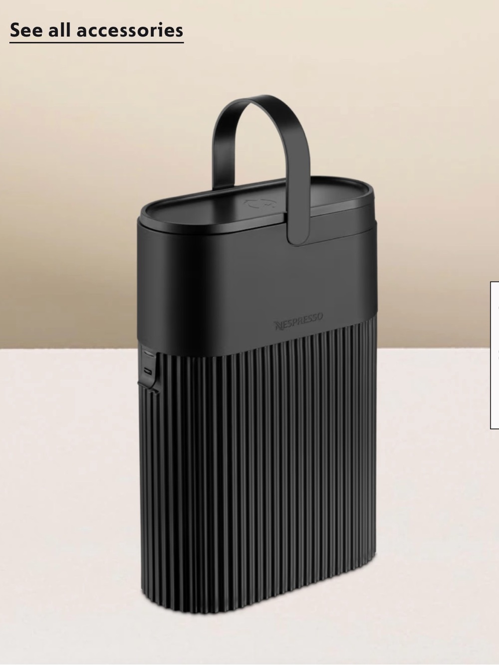Nespresso Matte Black Capsule Recycling Bin with handle $19
